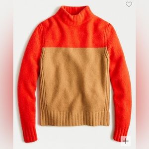 Medium jcrew color block mock neck sweater in super soft yarn